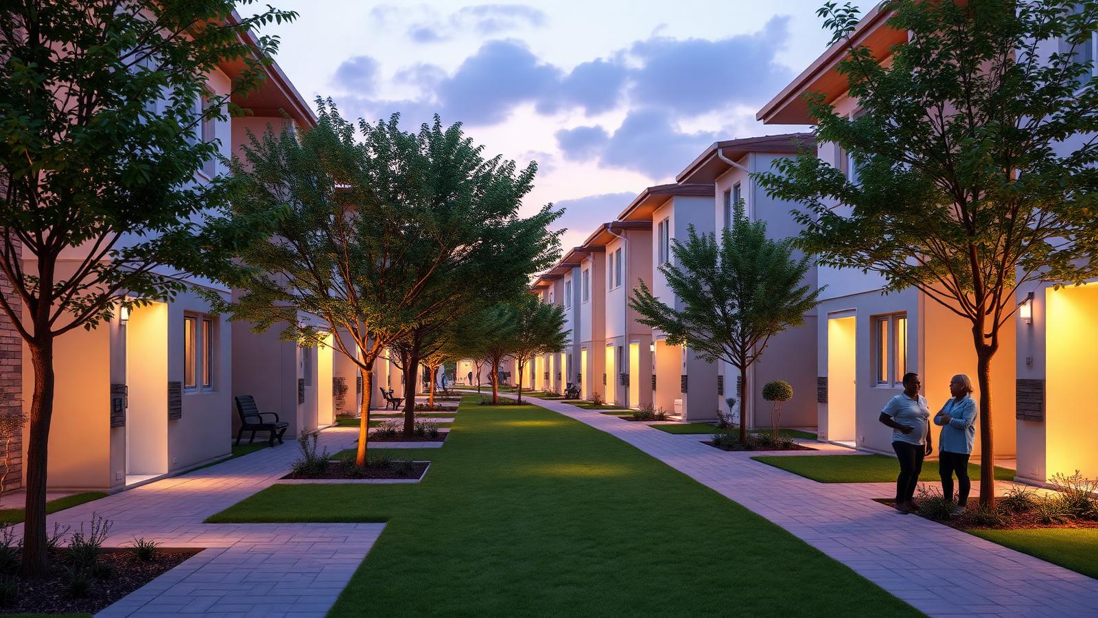 Secure modern residential community