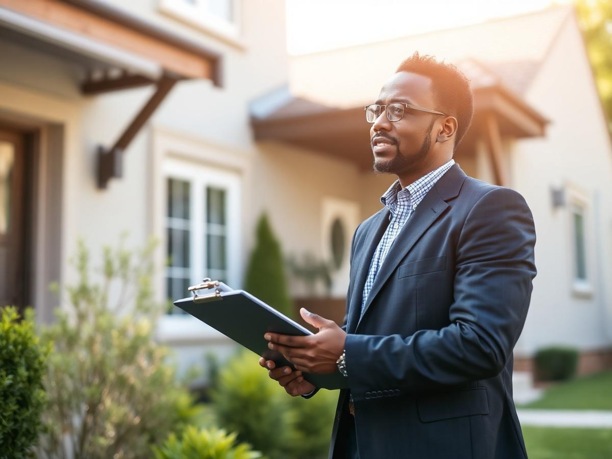 Property manager inspecting a residential property